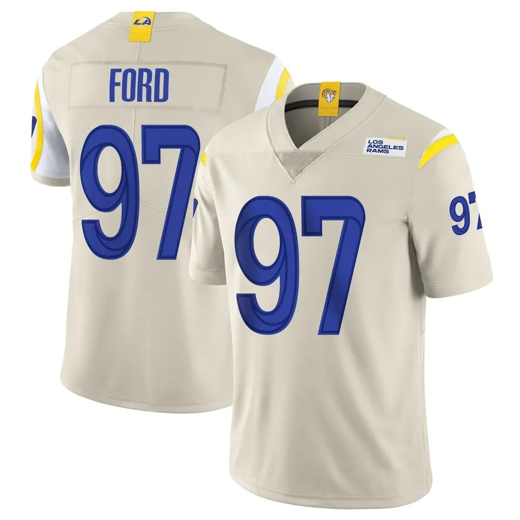 Friene LA.Rams #97 Poona Ford Player Bone Limited Vapor Home Game Stitched Jerseys