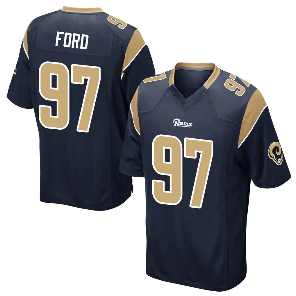 Friene LA.Rams #97 Poona Ford Player Navy Home Game Stitched Jerseys
