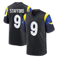 Friene LA.Rams #9 Matthew Stafford Player Black Midnight Rivalries Collection Home Game Stitched Jerseys
