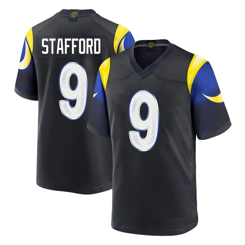 Friene LA.Rams #9 Matthew Stafford Player Black Midnight Rivalries Collection Home Game Stitched Jerseys