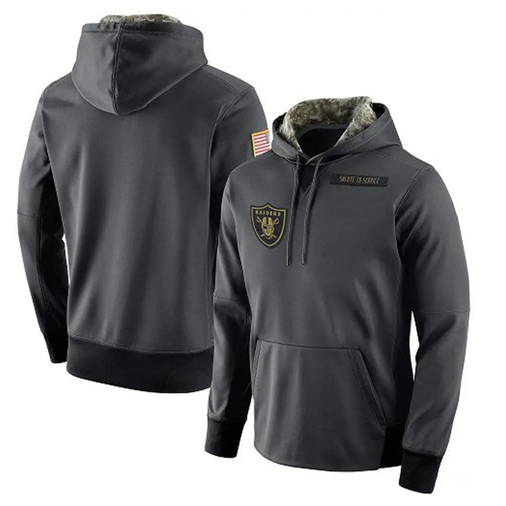 Friene LV.Raiders Gray Pullover Hoodies Home Game Blank Player Stitched Jerseys