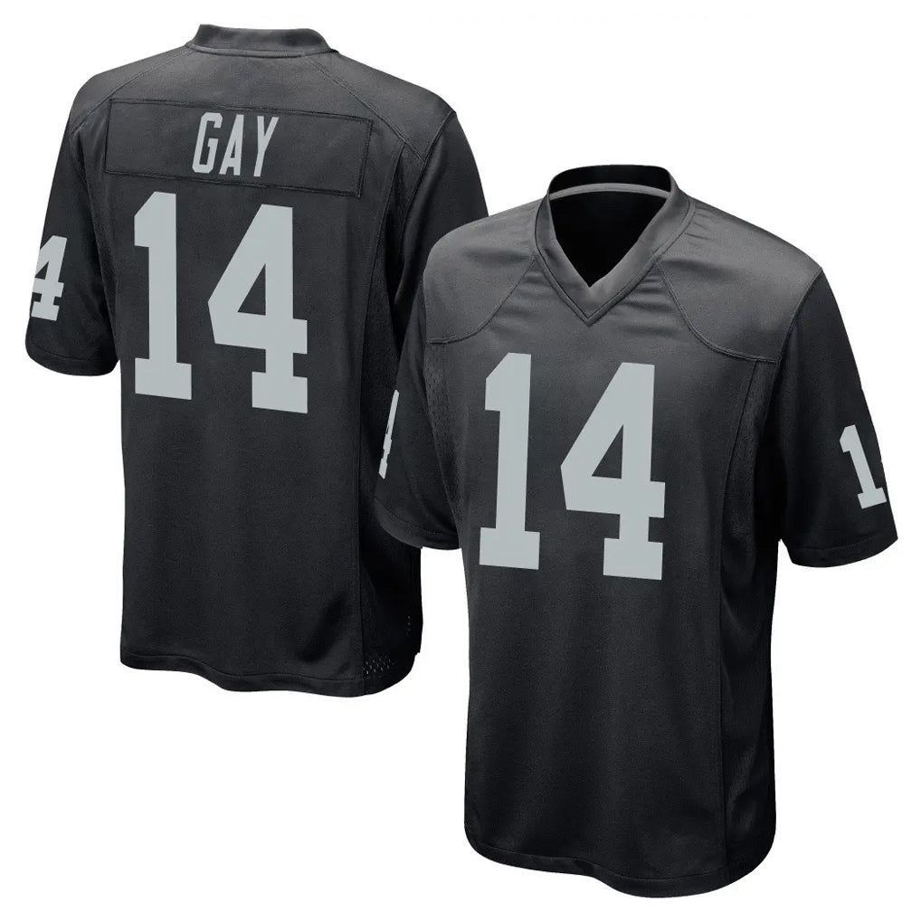Friene LV.Raiders #14 Matt Gay Player Black Home Game Stitched Jerseys