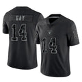 Friene LV.Raiders #14 Matt Gay Player Black Reflective Limited Game Stitched Jerseys