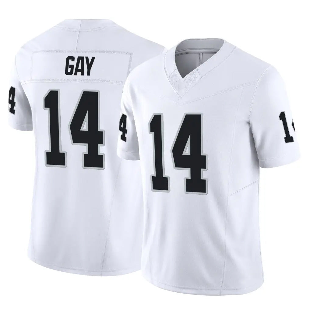 Friene LV.Raiders #14 Matt Gay Player White Limited Vapor F.U.S.E. Home Game Stitched Jerseys