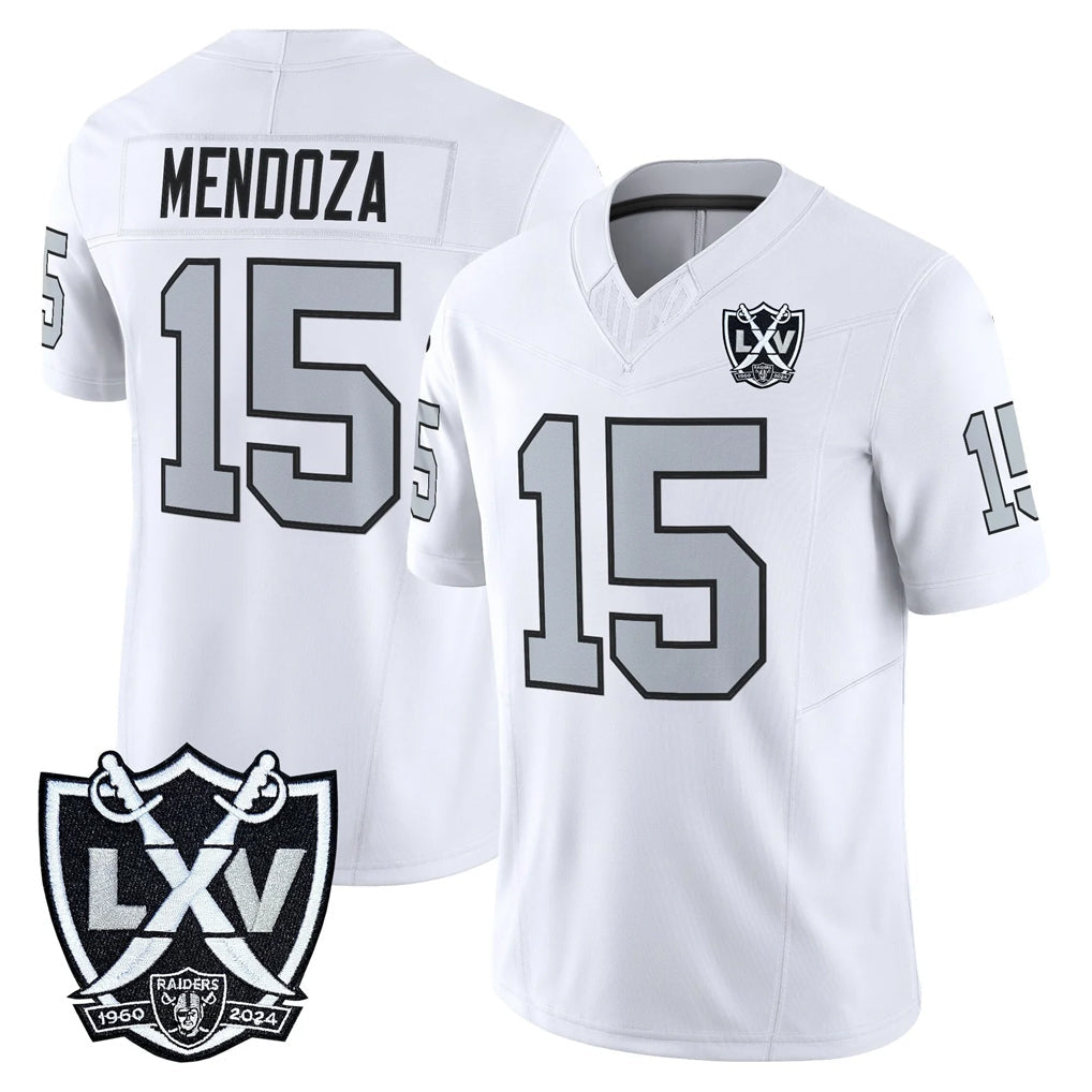 Friene LV.Raiders #15 Fernando Mendoza Player White 2026 Vapor Limited Home Game Stitched Jerseys