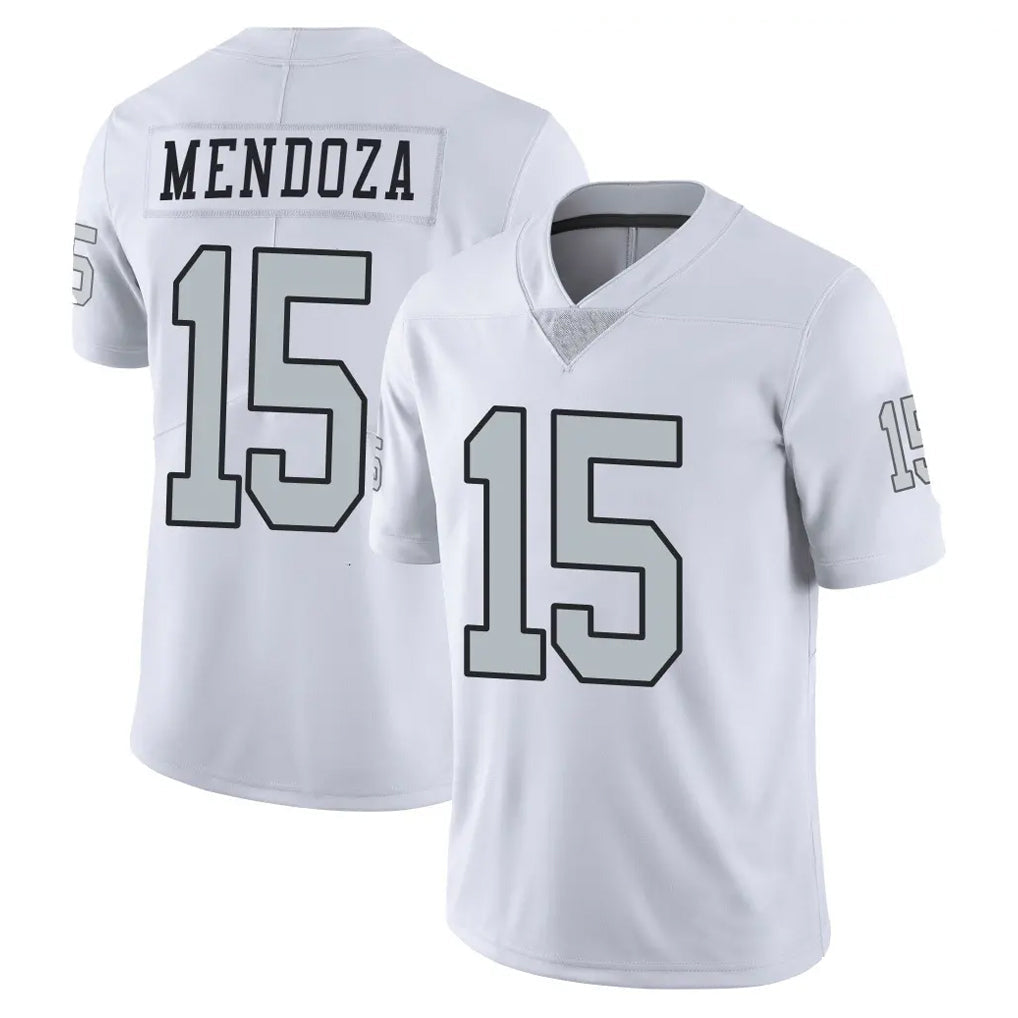 Friene LV.Raiders #15 Fernando Mendoza Player White Limited Color Rush Home Game Stitched Jerseys