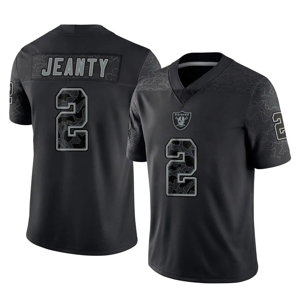 Friene LV.Raiders #2 Ashton Jeanty Player Black Reflective Limited Game Stitched Jerseys