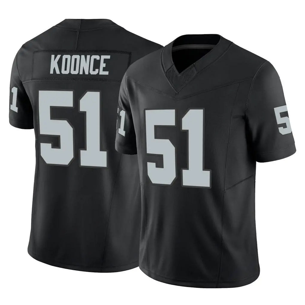 Friene LV.Raiders #51 Malcolm Koonce Player Black Limited Vapor F.U.S.E. Home Game Stitched Jerseys
