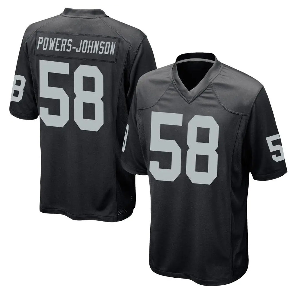 Friene LV.Raiders #58 Jackson Powers-Johnson Player Black Home Game Stitched Jerseys