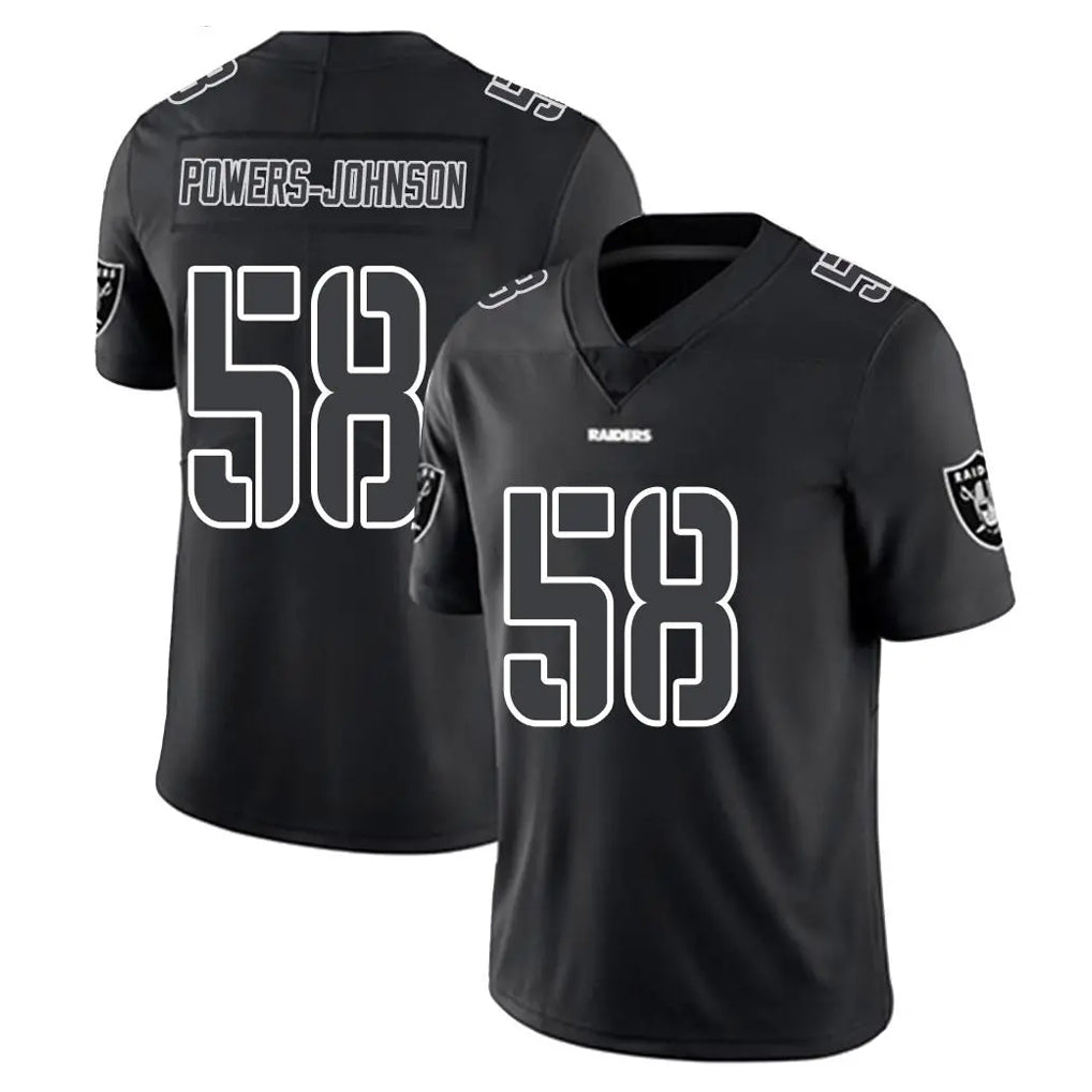 Friene LV.Raiders #58 Jackson Powers-Johnson Player Black Limited Black Impact Home Game Stitched Jerseys