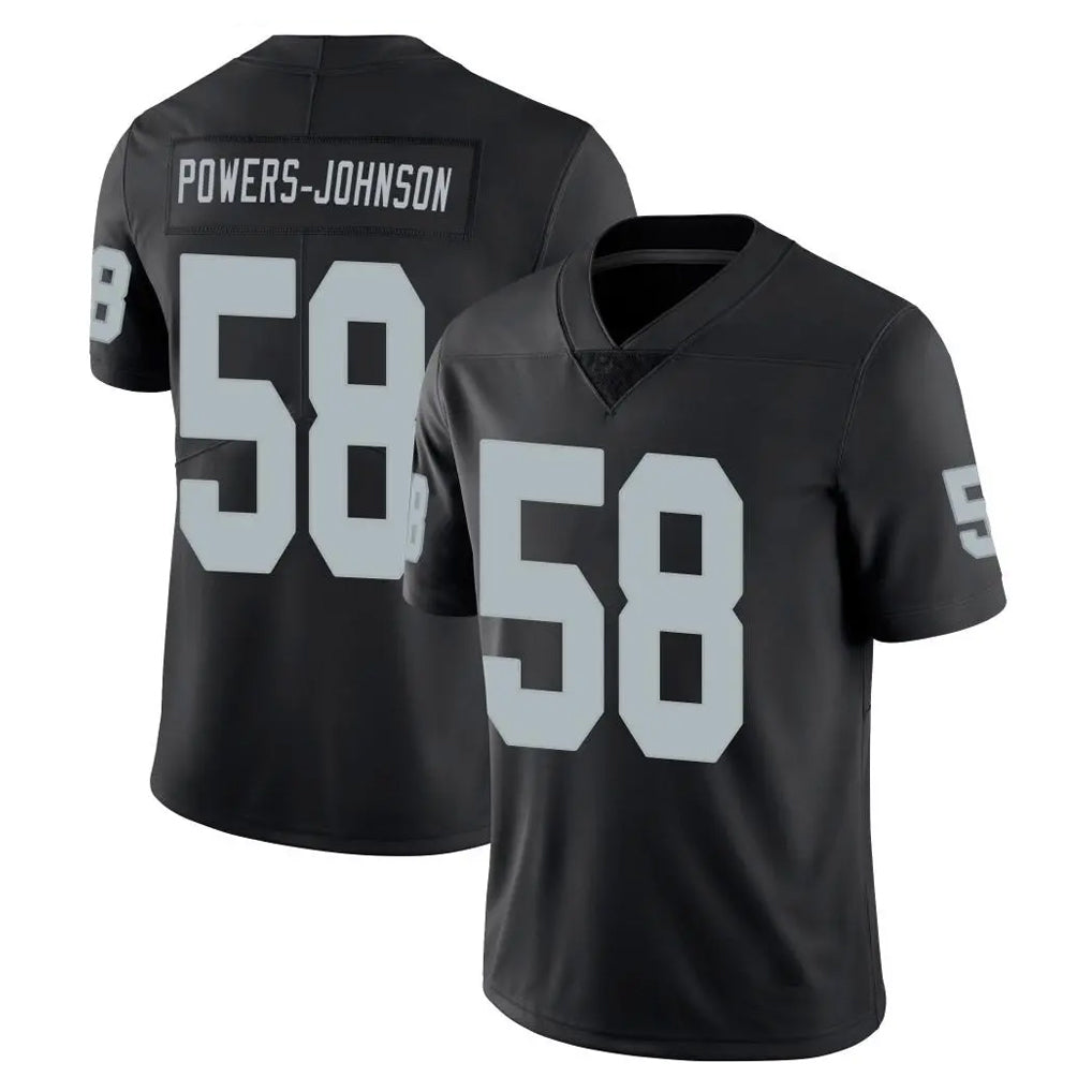 Friene LV.Raiders #58 Jackson Powers-Johnson Player Black Limited Vapor Untouchable Home Game Stitched Jerseys