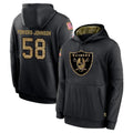 Friene LV.Raiders #58 Jackson Powers-Johnson Player Black Salute to Service Hoodies Limited Game Stitched Jerseys