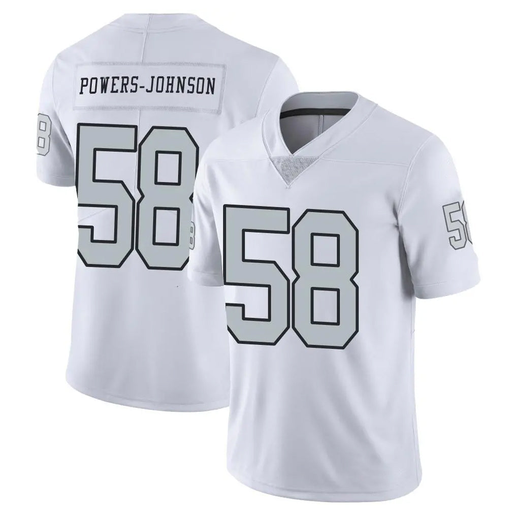 Friene LV.Raiders #58 Jackson Powers-Johnson Player White Limited Color Rush Home Game Stitched Jerseys