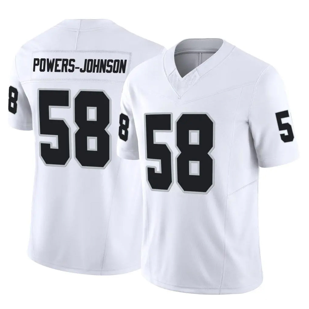 Friene LV.Raiders #58 Jackson Powers-Johnson Player White Limited Vapor F.U.S.E. Home Game Stitched Jerseys