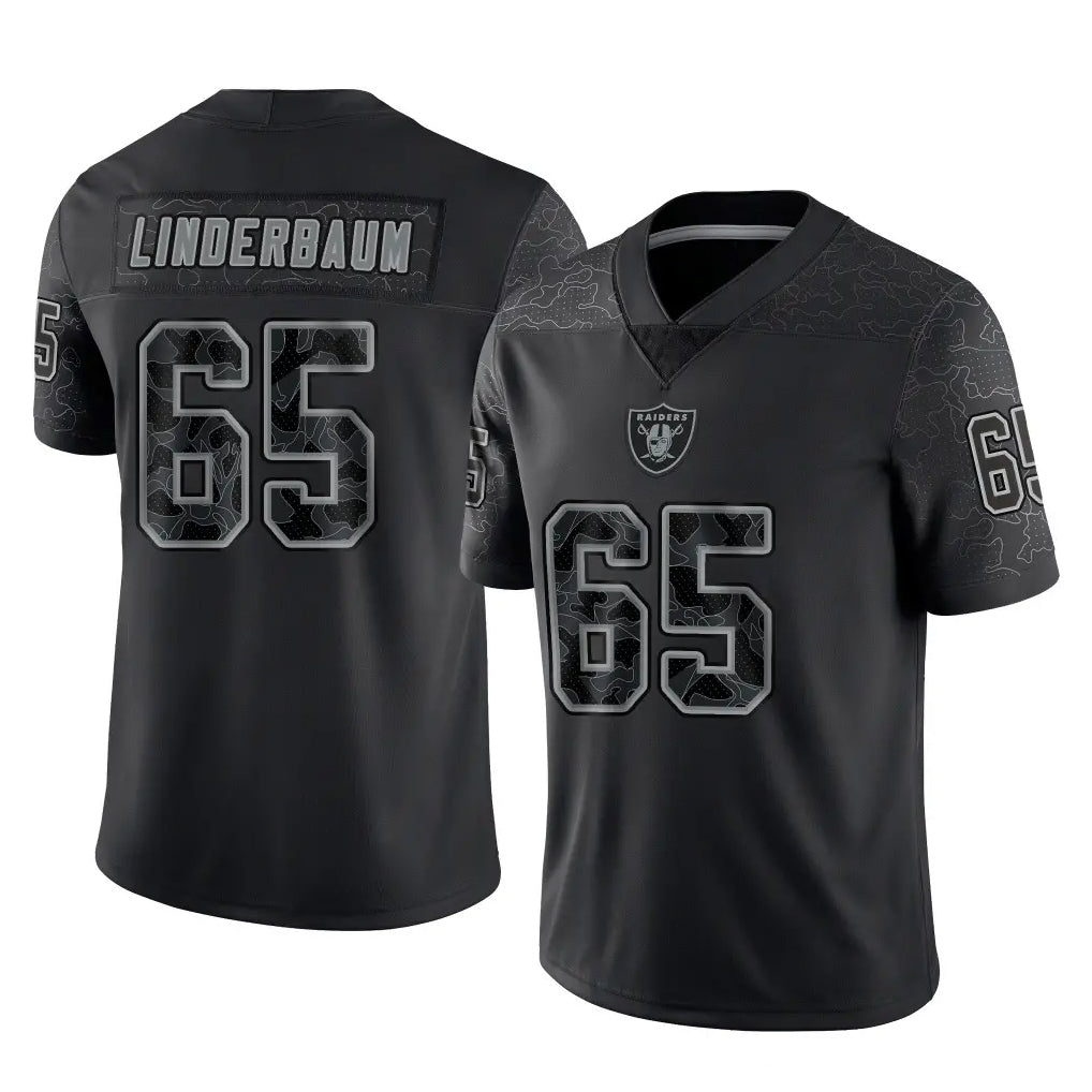 Friene LV.Raiders #65 Tyler Linderbaum Player Black Reflective Limited Game Stitched Jerseys