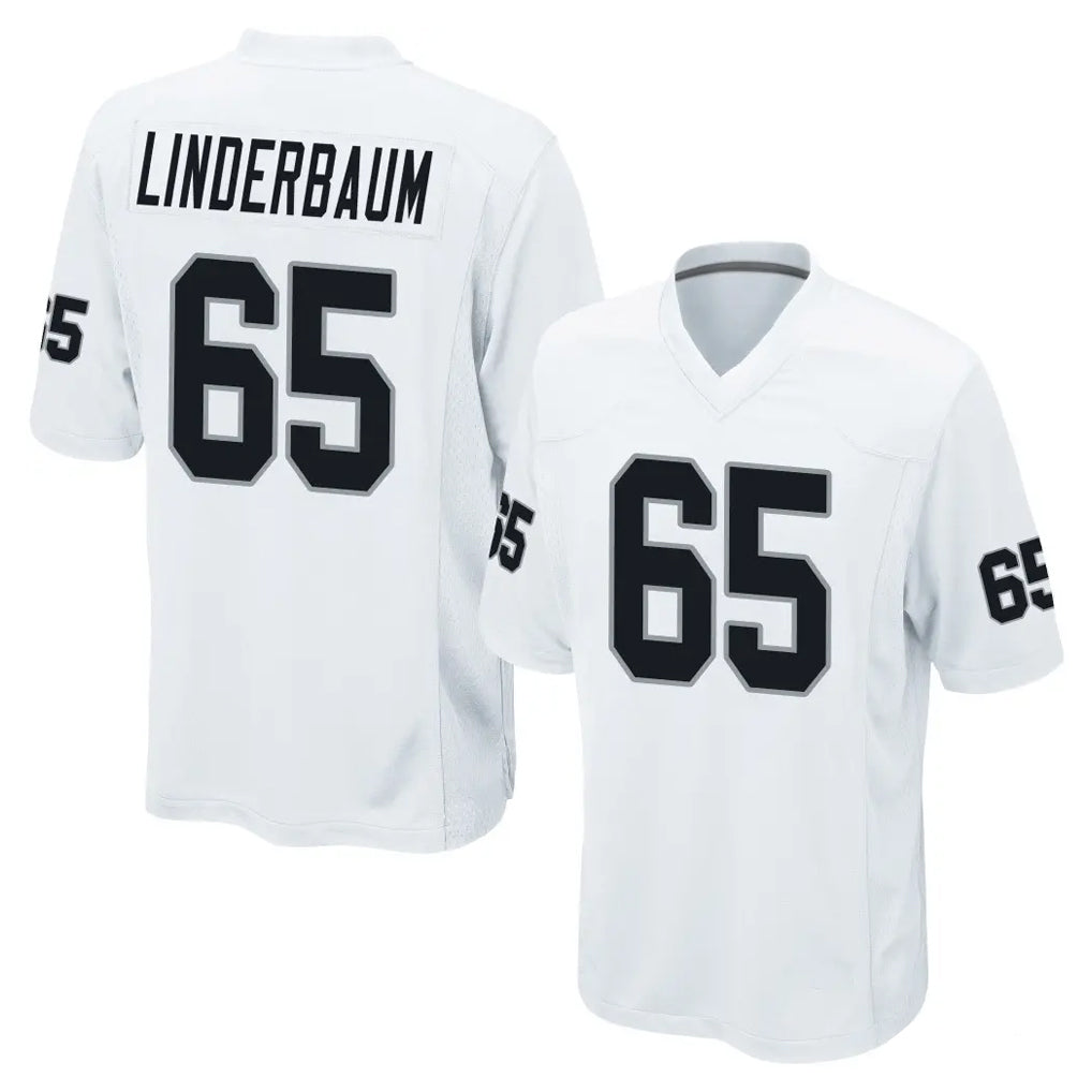 Friene LV.Raiders #65 Tyler Linderbaum Player White Home Game Stitched Jerseys