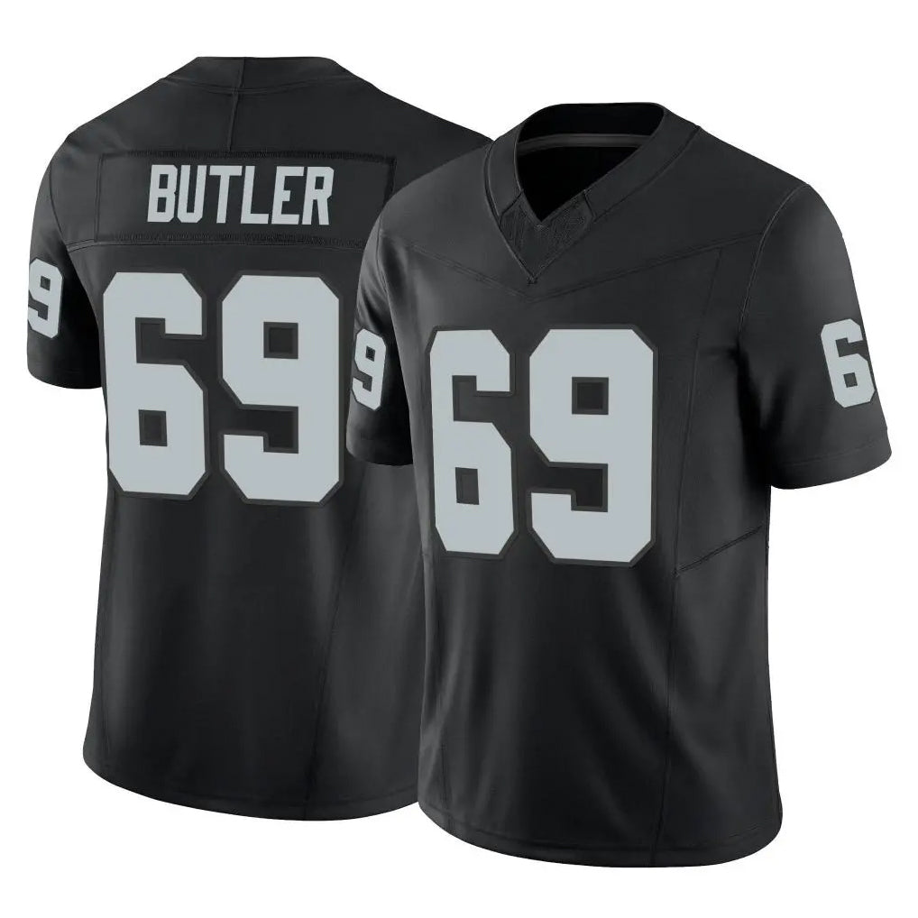 Friene LV.Raiders #69 Adam Butler Player Black Limited Vapor F.U.S.E. Home Game Stitched Jerseys