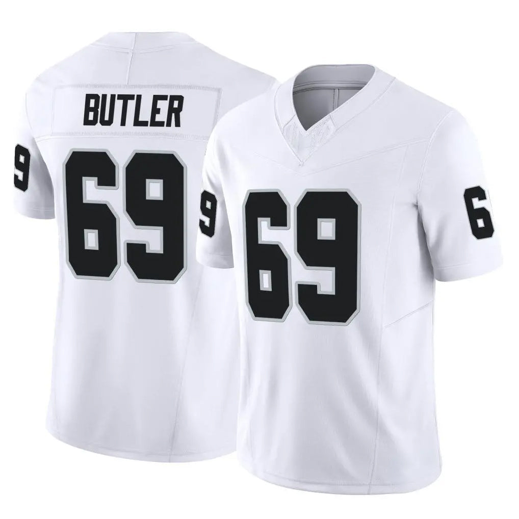 Friene LV.Raiders #69 Adam Butler Player White Limited Vapor F.U.S.E. Home Game Stitched Jerseys