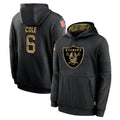 Friene LV.Raiders #6 A.J. Cole Player Black Salute to Service Hoodies Limited Game Stitched Jerseys