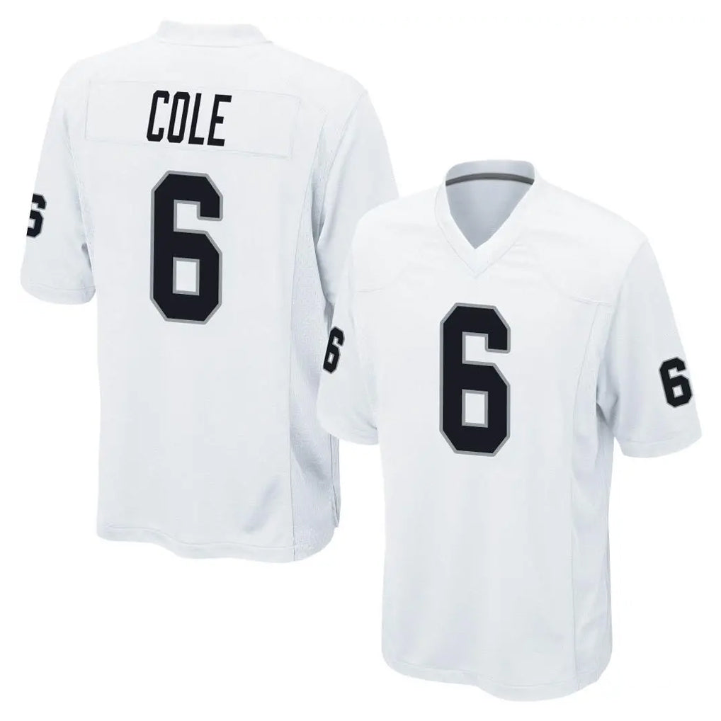 Friene LV.Raiders #6 A.J. Cole Player White Home Game Stitched Jerseys