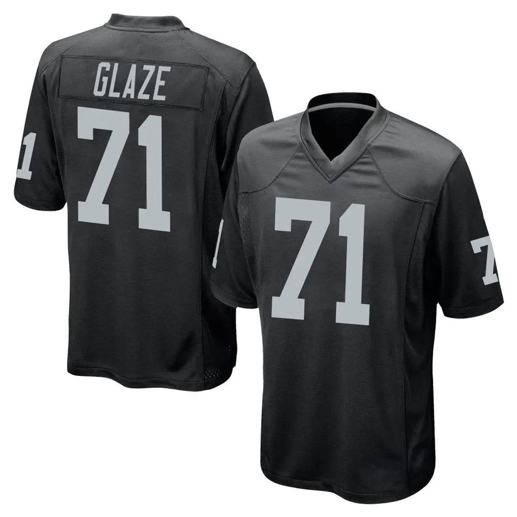 Friene LV.Raiders #71 DJ Glaze Player Black Home Game Stitched Jerseys