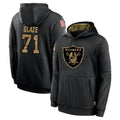 Friene LV.Raiders #71 DJ Glaze Player Black Salute to Service Hoodies Limited Game Stitched Jerseys