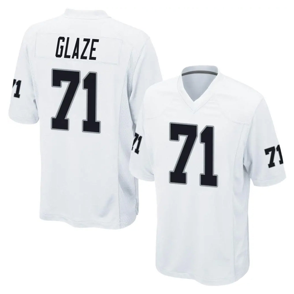 Friene LV.Raiders #71 DJ Glaze Player White Home Game Stitched Jerseys