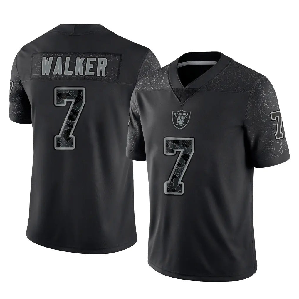 Friene LV.Raiders #7 Quay Walker Player Black Reflective Limited Game Stitched Jerseys