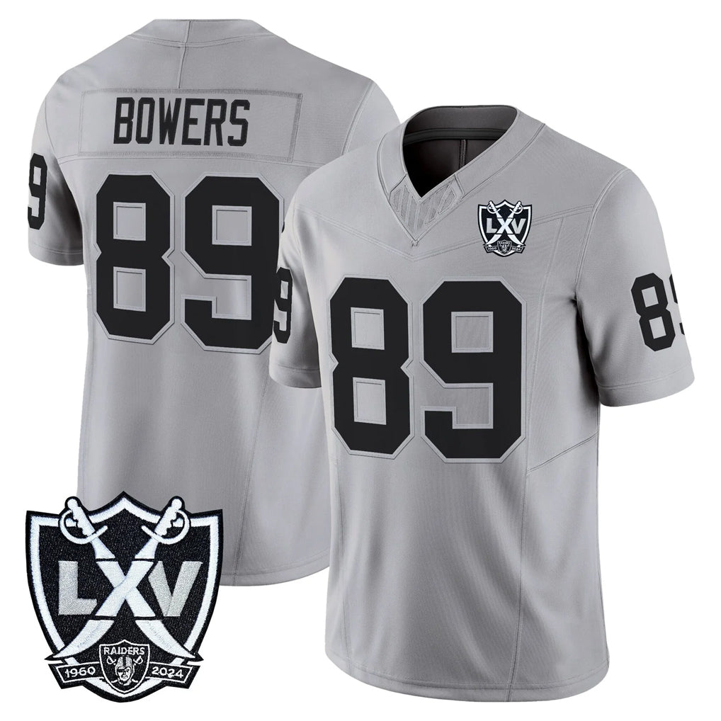 Friene LV.Raiders #89 Brock Bowers Player Gray 2026 Vapor Limited Home Game Stitched Jerseys