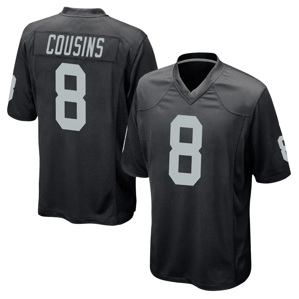 Friene LV.Raiders #8 Kirk Cousins Player Black Home Game Stitched Jerseys