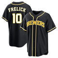 Friene M.Brewers #10 Sal Frelick Player Black Fashion Out Home Game Stitched Jerseys
