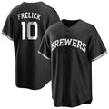 Friene M.Brewers #10 Sal Frelick Player Black Game Home Stitched Jerseys