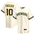 Friene M.Brewers #10 Sal Frelick Player Cream Home Game Stitched Jerseys