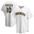 Friene M.Brewers #10 Sal Frelick Player White Home Game Stitched Jerseys