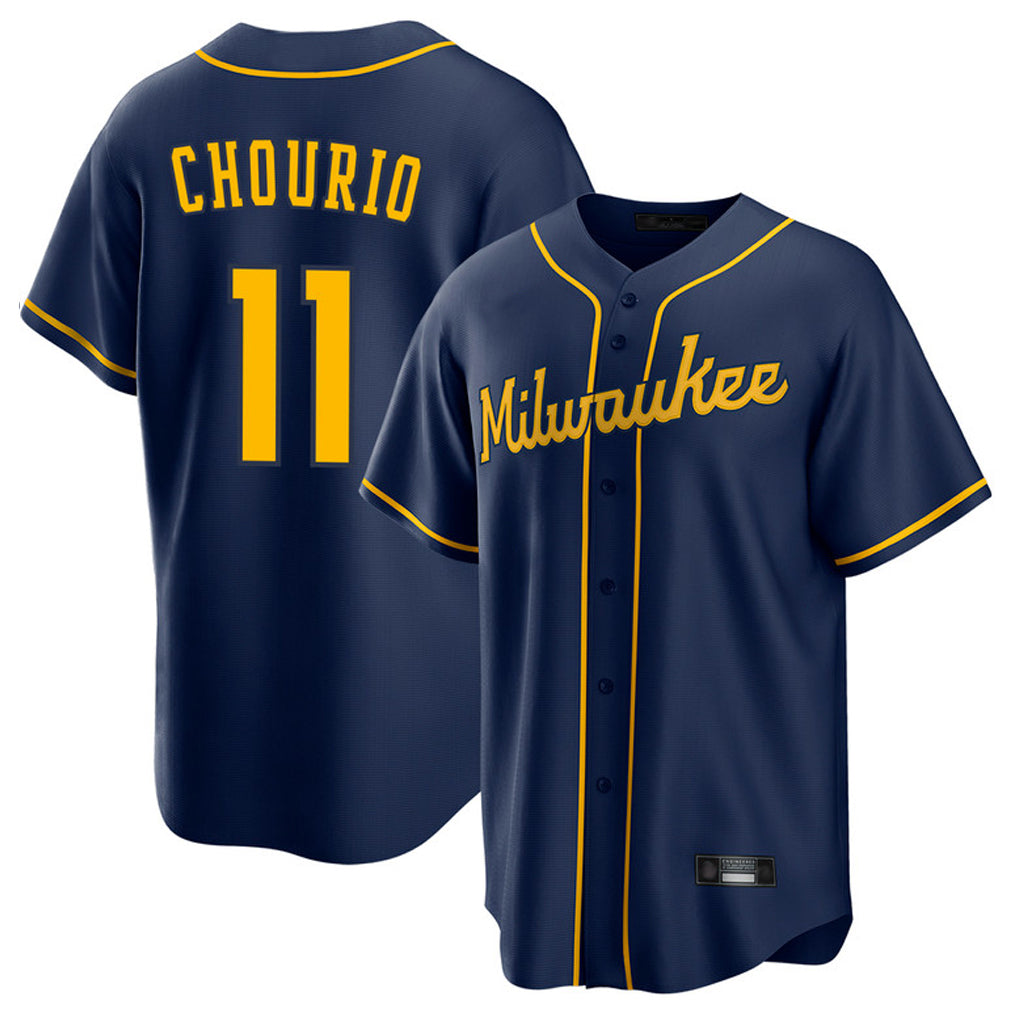 Friene M.Brewers #11 Jackson Chourio Player Navy Home Game Stitched Jerseys
