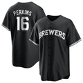 Friene M.Brewers #16 Blake Perkins Player Black Game Home Stitched Jerseys