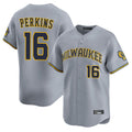 Friene M.Brewers #16 Blake Perkins Player Gray Home Limited Stitched Jerseys