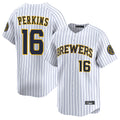 Friene M.Brewers #16 Blake Perkins Player White Stripes Home Limited Game Stitched Jerseys