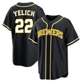 Friene M.Brewers #22 Christian Yelich Player Black Fashion Out Home Game Stitched Jerseys