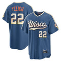 Friene M.Brewers #22 Christian Yelich Player Blue 2026 City Connect Home Game Stitched Jerseys