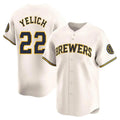 Friene M.Brewers #22 Christian Yelich Player Cream Home Limited Game Stitched Jerseys
