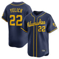 Friene M.Brewers #22 Christian Yelich Player Navy Home Limited Stitched Jerseys