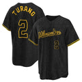Friene M.Brewers #2 Brice Turang Player Black Snake Skin City Home Game Stitched Jerseys