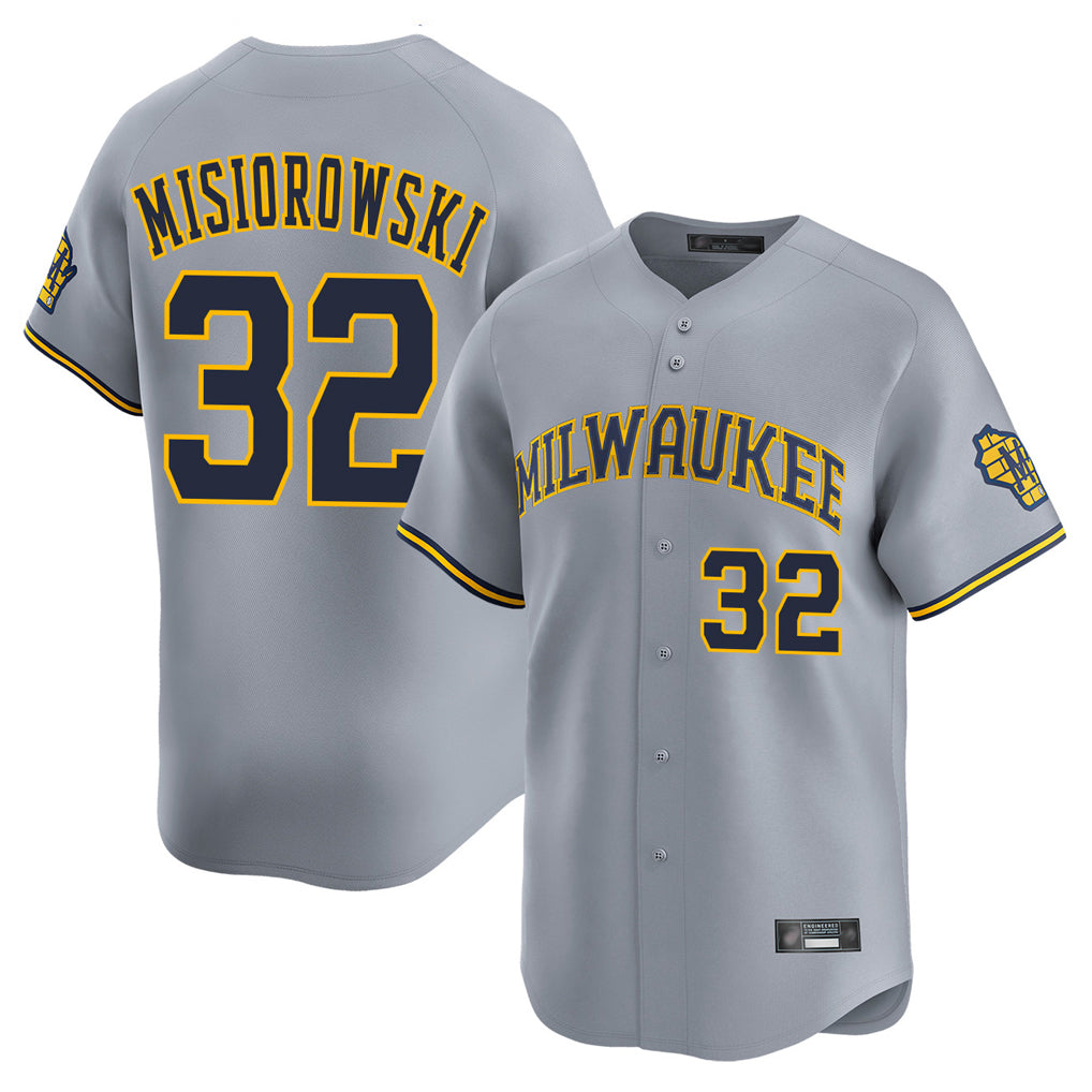 Friene M.Brewers #32 Jacob Misiorowski Player Gray Home Limited Stitched Jerseys
