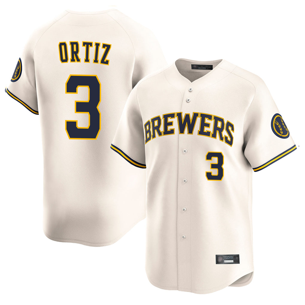 Friene M.Brewers #3 Joey Ortiz Player Cream Home Limited Game Stitched Jerseys