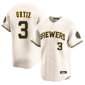 Friene M.Brewers #3 Joey Ortiz Player Cream Home Limited Game Stitched Jerseys