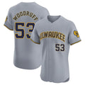 Friene M.Brewers #53 Brandon Woodruff Player Gray Home Limited Elite Stitched Jerseys