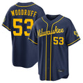 Friene M.Brewers #53 Brandon Woodruff Player Navy Home Stadium Game Stitched Jerseys