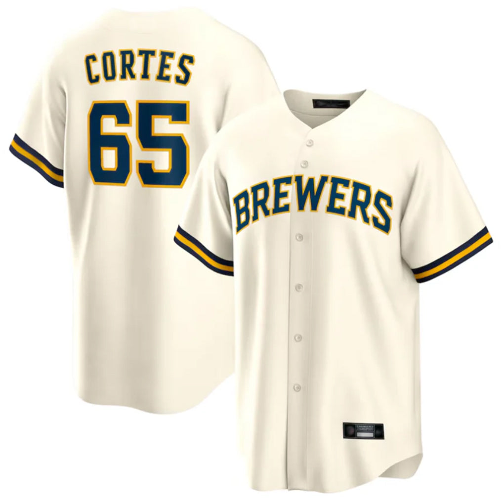 Friene M.Brewers #65 Nestor Cortes Player Cream Home Game Stitched Jerseys