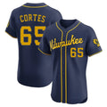 Friene M.Brewers #65 Nestor Cortes Player Navy Home Limited Elite Stitched Jerseys